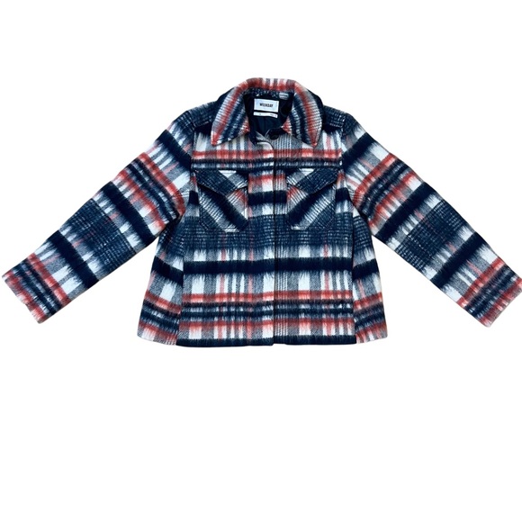 Weekday Isa Brushed Plaid Check Jacket, Red/Navy/White - Size XS - Picture 2 of 9